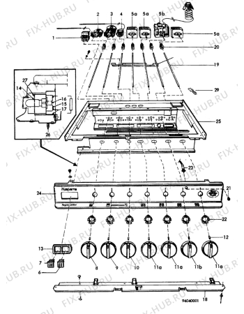 Взрыв-схема плиты (духовки) Unknown QC608F - Схема узла H10 Control Panel